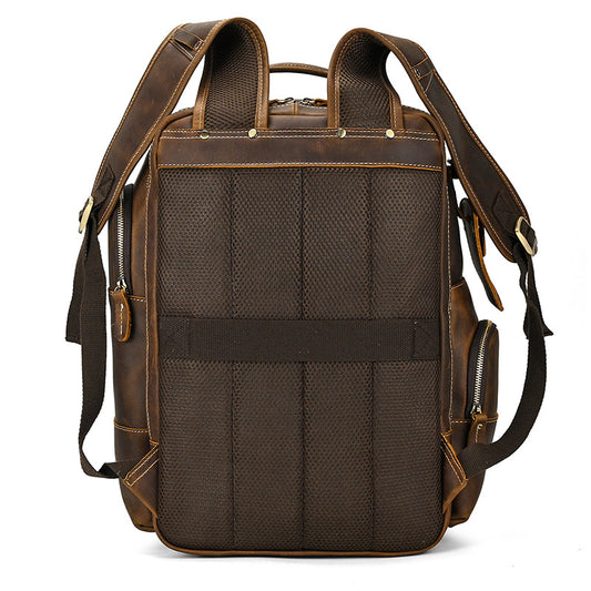 Mochila Retro de Cuero para Hombre - Bolsa Escolar de Gran Capacidad - Image 2