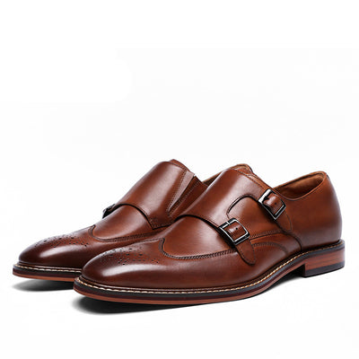 Zapatos Monk de Cuero Genuino con Doble Hebilla - Image 11