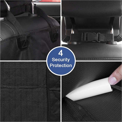 Brown quilted Oxford cloth pet car seat cover with black trim and adjustable straps, designed for vehicle co-pilot seats. - Image 13