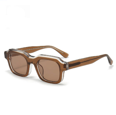 Gafas de Sol Acetato Grueso con Degradado de Color y Costuras Decorativas - Image 6