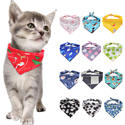 Pañoleta Ajustable para Perros y Gatos - Babero Triangular de Algodón Suave