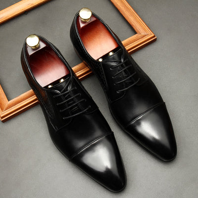 Zapatos Formales de Cuero para Hombre con Doble Articulación - Versión Europea - Image 9