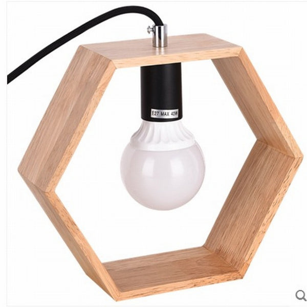 Lámpara de Escritorio con Protección Ocular y Luz Nocturna de Madera