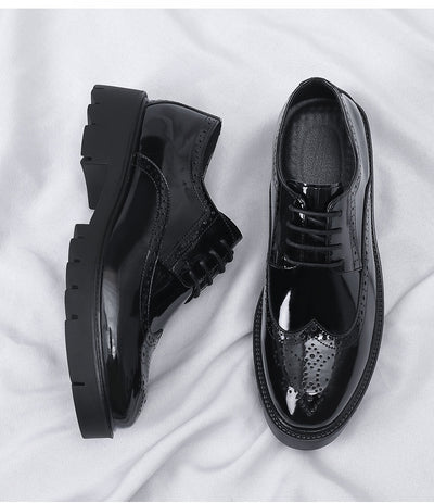 Zapatos de Cuero Casuales Estilo Británico con Tallado Brogue para Hombre - Image 18