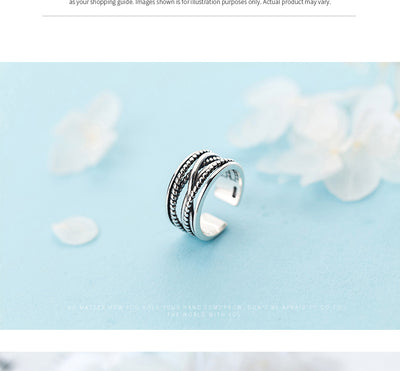 Anillo de Plata 925 Trenzado Vintage para Parejas - Image 8