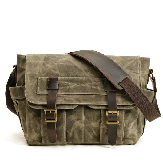 Bolsa Mensajera Retro para Hombre - Estilo Europeo Vintage con Compartimento para Laptop - Image 8