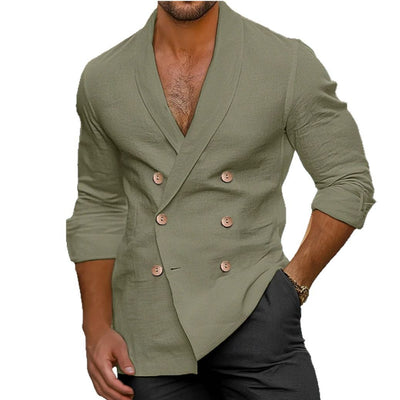 Cardigan Polo Manga Larga Tallas Grandes para Hombre - Image 2