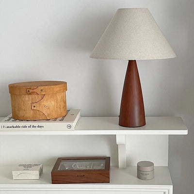 Lámpara de Mesa Vintage en Madera Maciza de Diseño Elegante - Image 2
