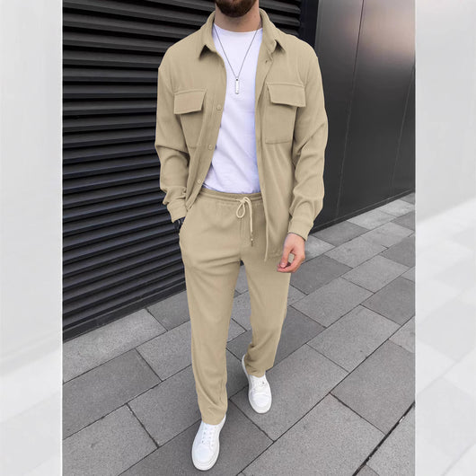 Traje Casual de Pana para Hombre - Camisa y Pantalón Coordinado - Image 11
