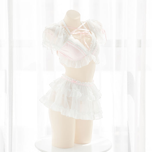 Conjunto de Lencería Pearl Sweetheart con Falda - Image 2
