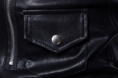 Chaqueta de Cuero para Motociclista con Múltiples Cierres - Image 12