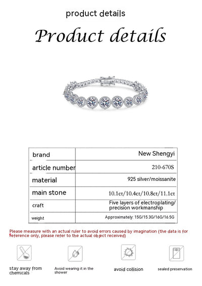 Pulsera de Plata 925 con Moissanita Incrustada - Diseño Brillante Estrellado para Mujer - Image 16