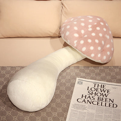 Almohada Larga de Peluche con Forma de Seta - Respaldo Cómodo para Sala de Estar - Image 3