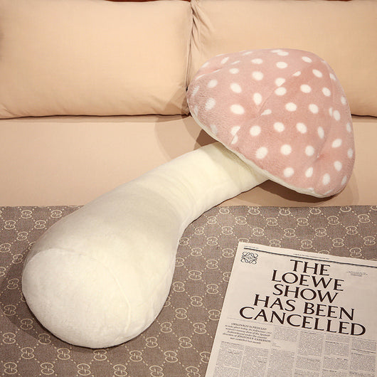 Almohada Larga de Peluche con Forma de Seta - Respaldo Cómodo para Sala de Estar - Image 3