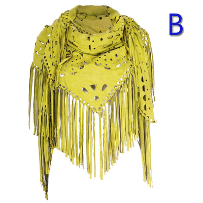 Capa Poncho de Gamuza Elástica con Flecos Versátil - Image 13