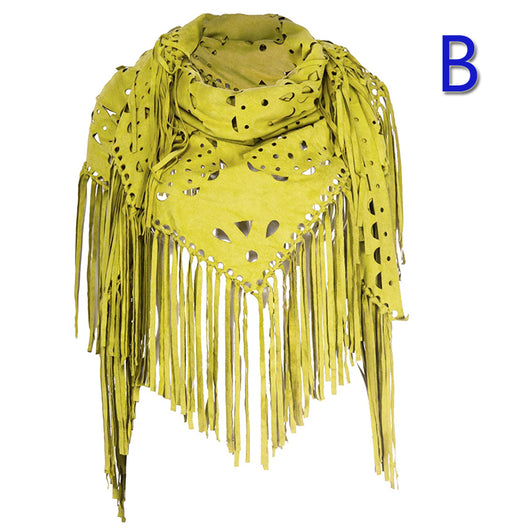 Capa Poncho de Gamuza Elástica con Flecos Versátil - Image 13