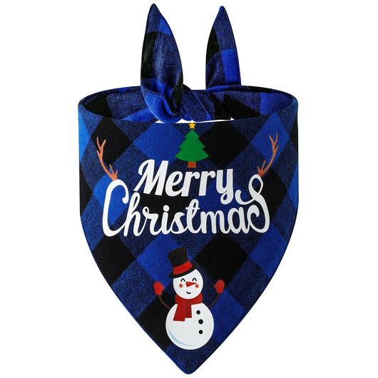 Pañuelo Triangular Navideño para Mascotas - Babero Absorbente Cuadros - Image 3