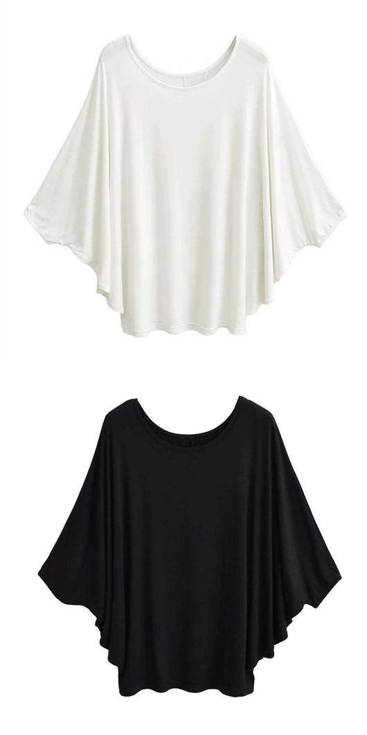 Blusa Suelta de Seda Premium con Mangas Murciélago - Diseño Versátil para Mujer - Image 10