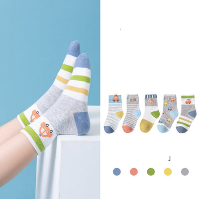 Calcetines Infantiles Estampado Autos Algodón Transpirable Tubo - Image 10