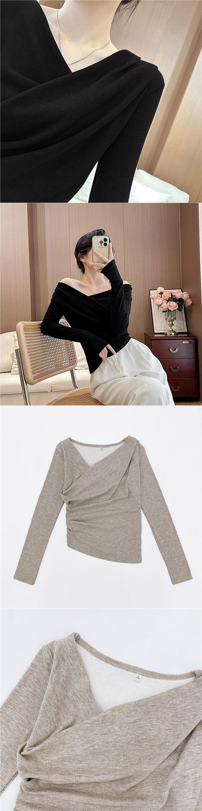 Blusa Térmica Asimétrica con Hombro Descubierto y Forro Polar - Image 12