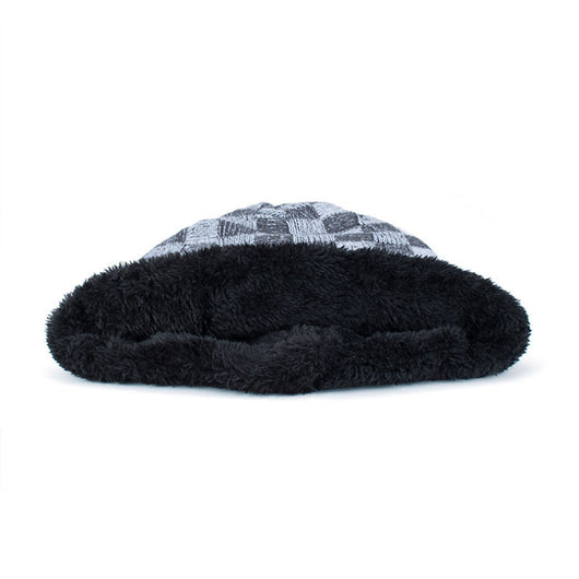 Gorro de Lana Tejida con Terciopelo - Contraste de Colores - Image 7