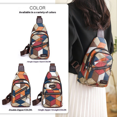 Bolso Cruzado de Gran Capacidad con Textura de Cuero PU Suave y Bloques de Color - Image 6