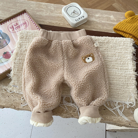 Pantalones de Niña Gruesos con Forro de Lana Cordero para Otoño e Invierno - Image 13