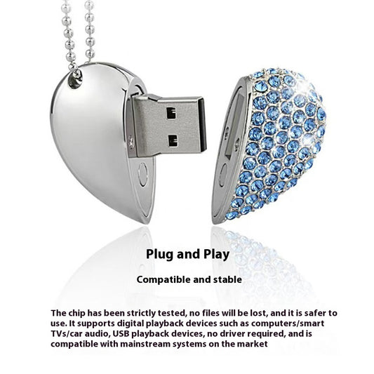 Memoria USB Corazón con Incrustaciones de Moda - Image 2