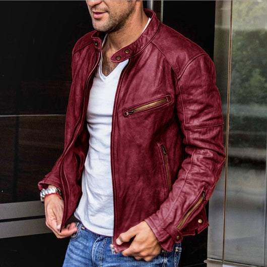 Chaqueta de Cuero PU Estilo Punk con Cuello de Pie para Otoño e Invierno - Image 4