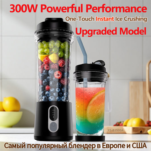 Licuadora Portátil Eléctrica para Frutas y Verduras con Vaso Mezclador
