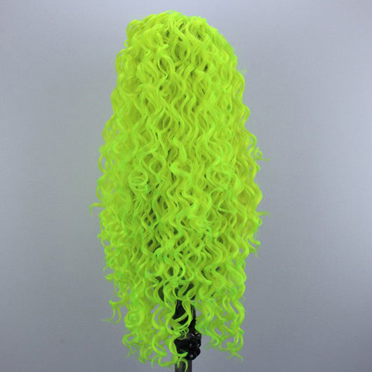 Peluca Ondas Grandes Fluorescente Cabello Largo con Encaje Frontal Fibra Sintética - Image 6