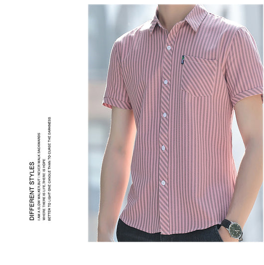 Camisa de Verano para Hombre a Rayas Resistente a Arrugas - Image 23