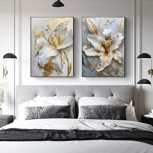 Cuadro Decorativo Estudio Floral Pintado a Mano - Image 2