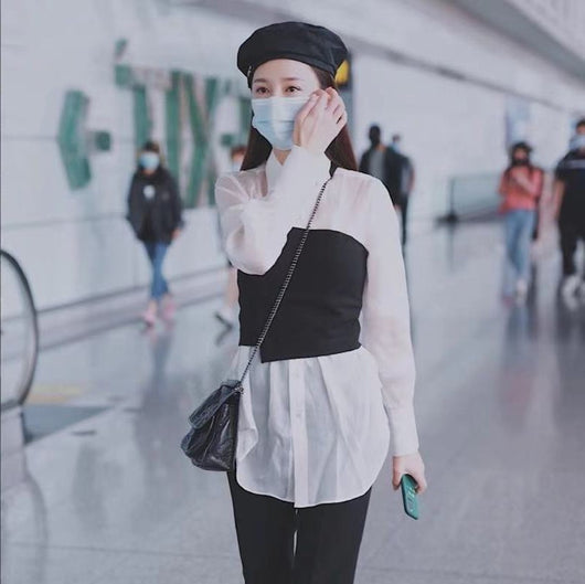 Blusa de Manga Larga con Contraste Blanco y Negro - Image 7