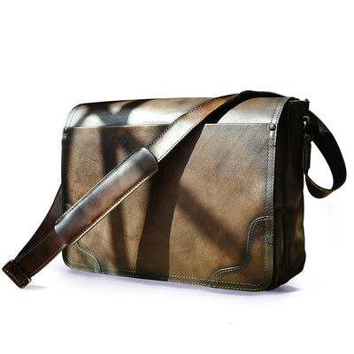 Bolso Bandolera de Cuero Crazy Horse para Computadora de 14 Pulgadas - Image 7