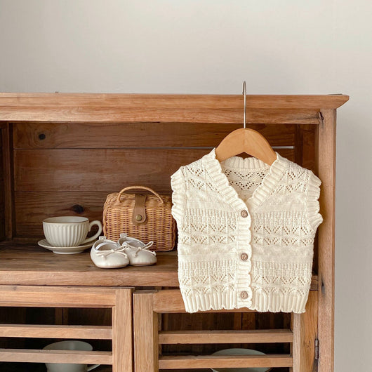 Chaleco Cardigan Tejido V-Neck para Bebés Otoño - Suéter de Punto Crochet Unisex - Image 11