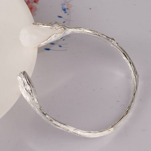 Pulsera de Plata 990 con Tulipán de Cristal Incrustado a Mano - Image 7