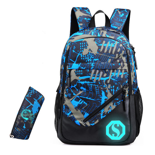 Mochila Urbana de Tres Compartimentos con Diseño Cuadros y Graffiti - Image 9