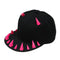 Gorra Hip Hop Punk con Visera Plana y Cuernos Metálicos