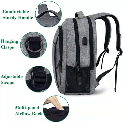 Mochila Portacomputadora Recargable para Viajes y Trabajo - Image 9