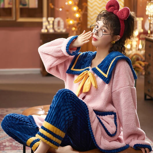 Pijama Coreano Grueso y Suave de Franela para Casa - Image 13