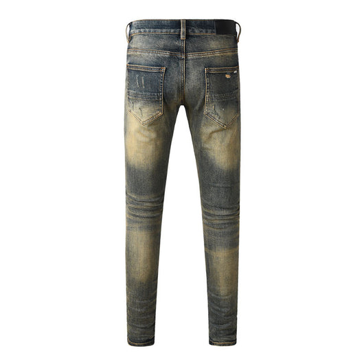 Pantalones Vaqueros Rotos Azul Oscuro para Hombre - Image 9