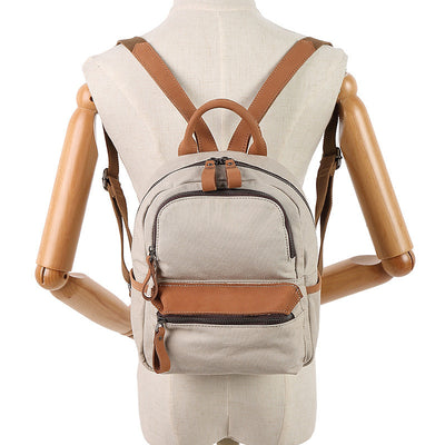 Mochila Canvas Impermeable de Color Liso para Mujer - Image 8