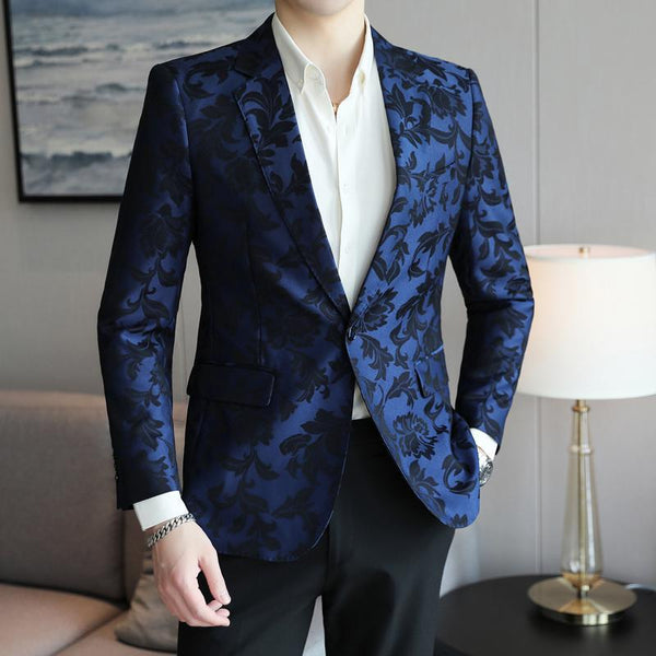 Blazer Slim Fit de Color Liso para Hombre - Primavera Verano