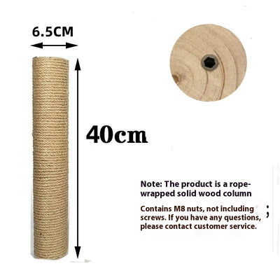 Torre Rascador para Gatos en Madera Maciza con Cuerda de Cáñamo - Image 7