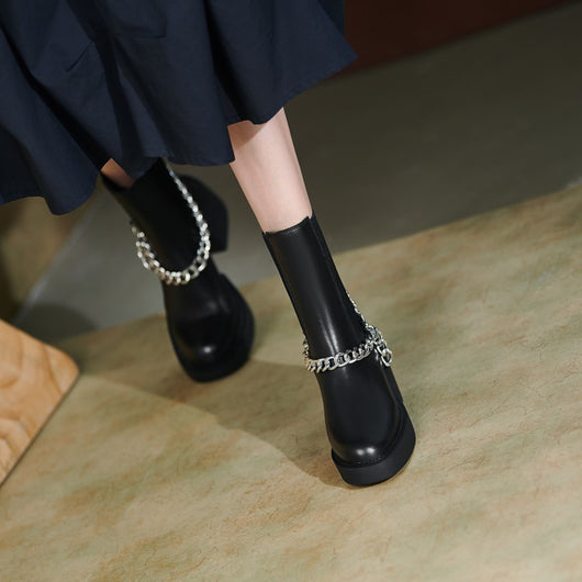 Botas Martin Casual de Suela Gruesa y Punta Redonda para Mujer - Image 13