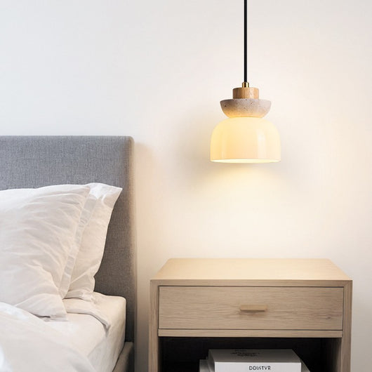 Lámpara de Mesita Estilo Japonés Minimalista en Madera Natural - Image 4