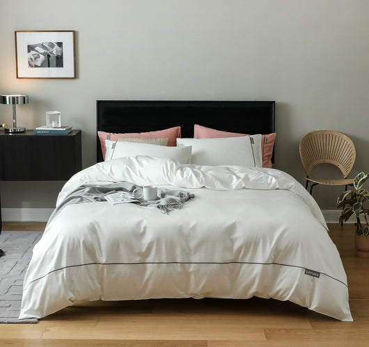 Juego de Sábanas Bordado de 4 Piezas - Comodidad y Estilo Simple - Image 16