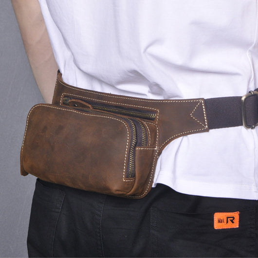 Riñonera Deportiva de Cuero Genuino para Hombre