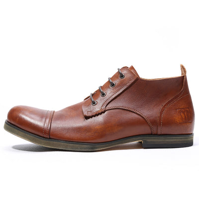 Zapatos Casuales de Cuero Vintage para Hombre con Puntera Redonda Transpirable - Image 7